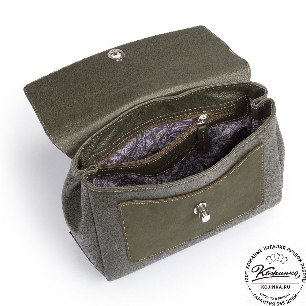 Женская кожаная сумка "Эстель" (хаки)